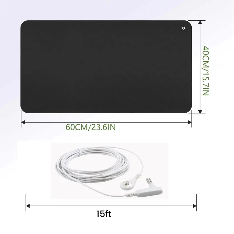 Ground Mat Ground Healing. Includes 15 'cord. Conductive carbon for sleep, energy, balance, health.