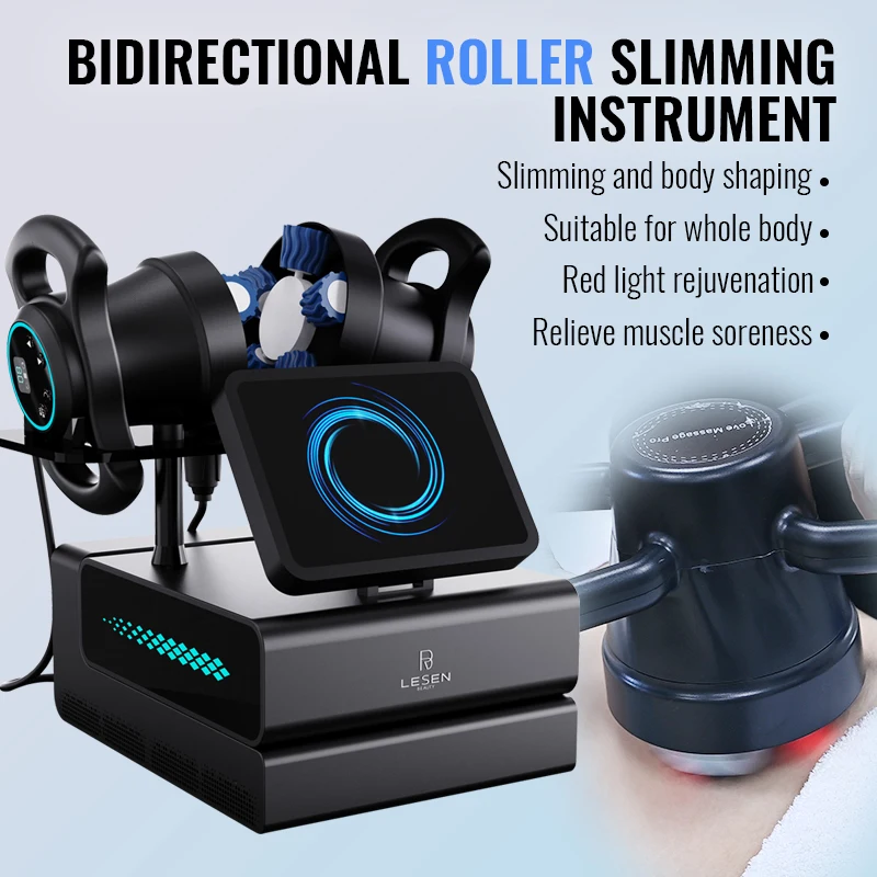 

2026 3-handle body shaping massage roller with red and blue light for full body use; a fat-reducing slimming massager for weight
