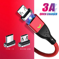 FONKEN 3A USB C Cable 4Pin Magnetic Cable Fast Charging Data Transfer For AndroidUSB Charger Magnet Type C Charge Cord Usbc Cord