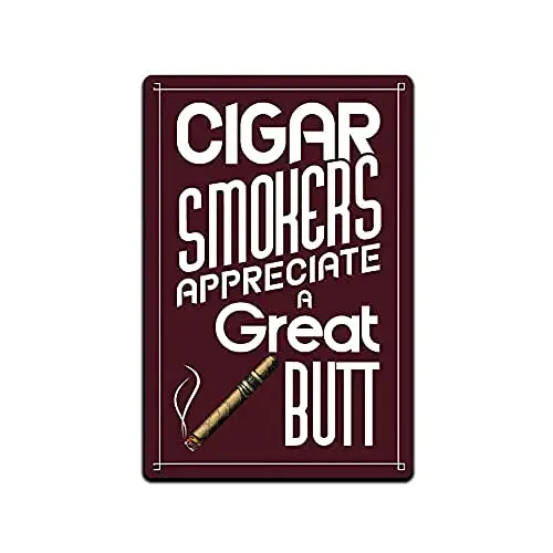 JPs Parcels Tin Signs Cigar Wall Decor - Metal Sign for Man Cave Bar Smoking Room  in. Cigar Smokers Appreciate A Great Bu