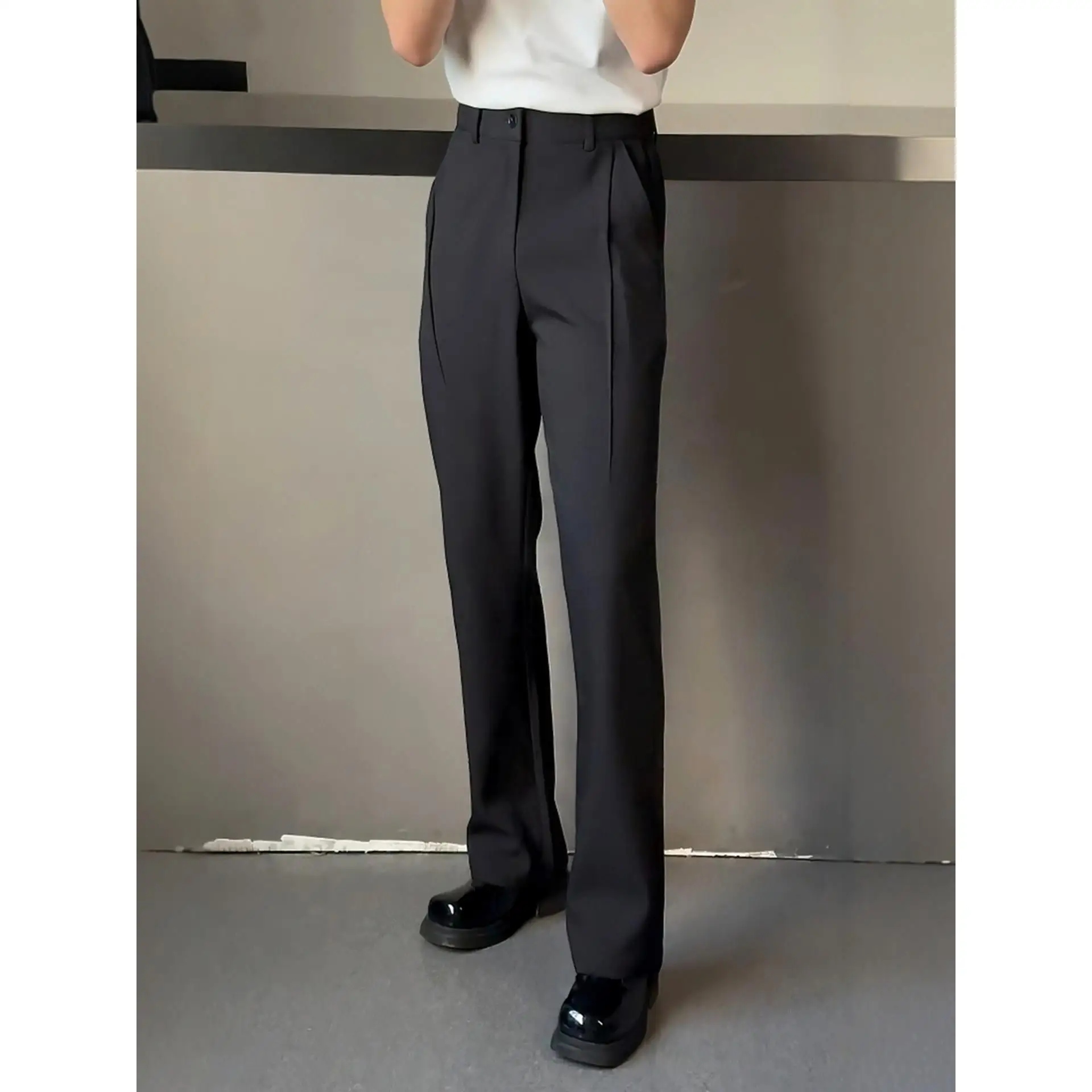 

Мужские брюки American Sle Slim Fit с высокой талией, прямые брюки с эффектом удлинения ног, повседневные модные брюки