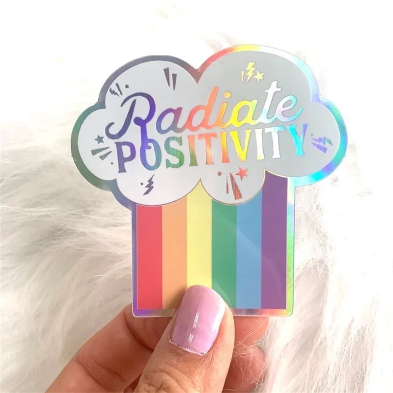 

Personalized Holographic Label Printing Waterproof Logo Custom Vinyl Die Cut glitter hologram sticker holo label