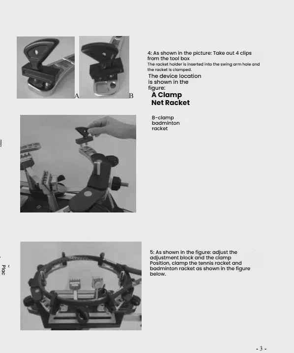 Máquina manual de rosqueamento de raquete de badminton de tênis de mesa de fábrica com conjunto de ferramentas grátis