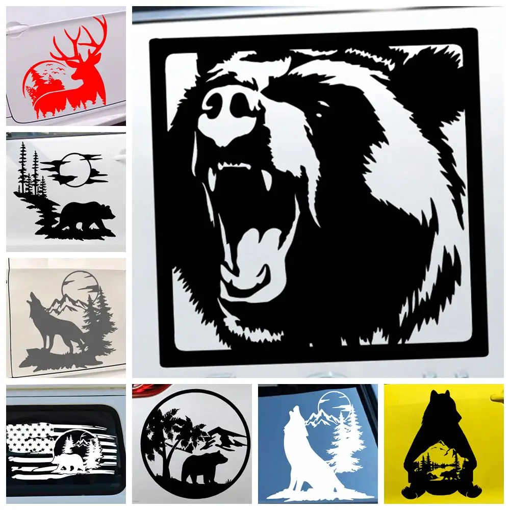 

Free shipping Wild Animals Stickers Voiture Cars Decal Weatherproof Auto Styling Cartoon Car Accessories