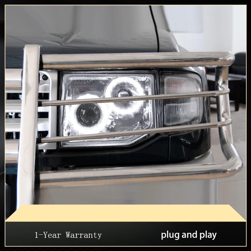 

Автомобильные фары для Mitsubishi Pajero Leopaard V31 V32 V33 2002-2014 Angel Eyes Design, светодиодные линзы проектора, аксессуары для передних фонарей