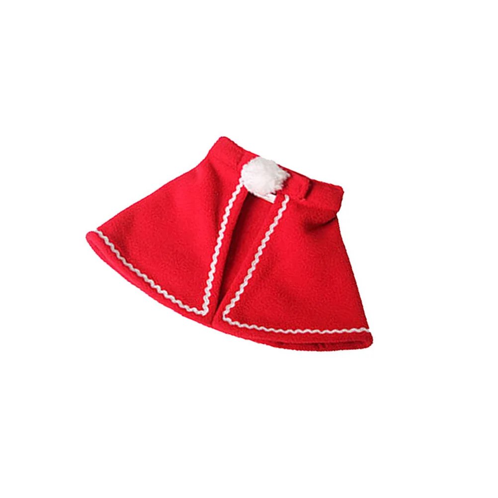 

Pet Christmas Cape Red Polar Fleece Dog Cat Cloak Size S Christmas Party Photo Taking Costume Pet Apparel Cat Cape