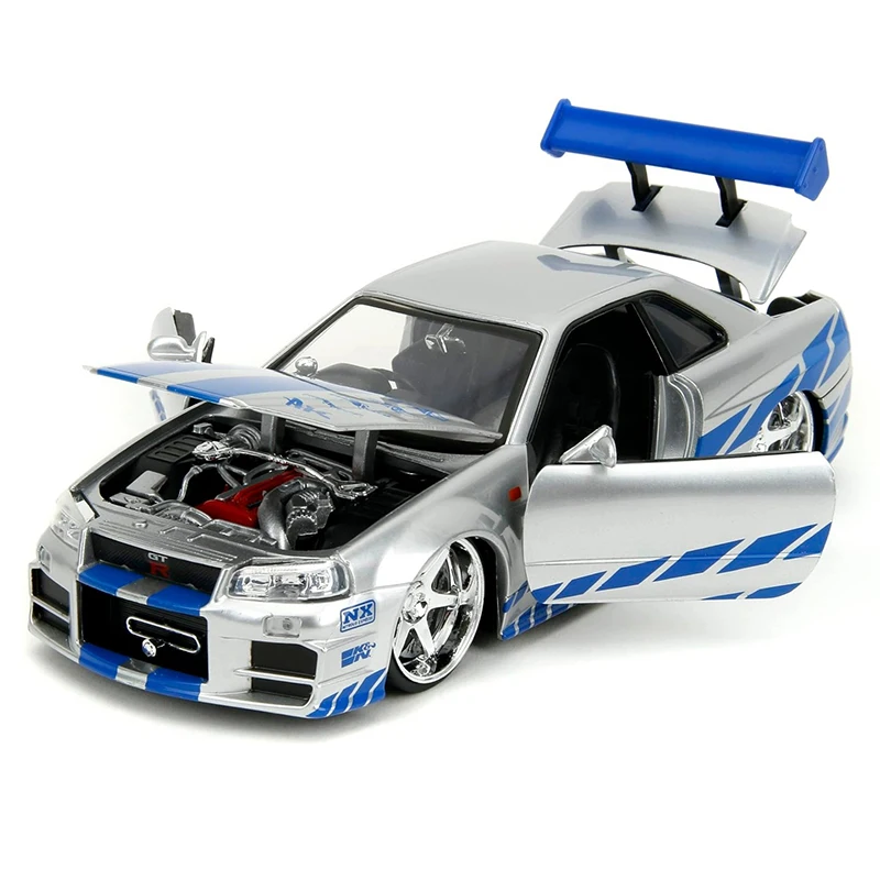 Jada 1:24 Scale Skyline 2002 GTR R34/1971 2000 GTR Alloy Car Model Static Collection Decorated Souvenir Gift Hobby & Toys