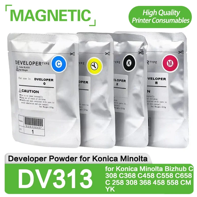 1PCS DV313 DV 313 C308 C258 Developer Powder for Konica Minolta Bizhub C308 C368 C458 C558 C658 C 258 308 368 458 558 C M Y K