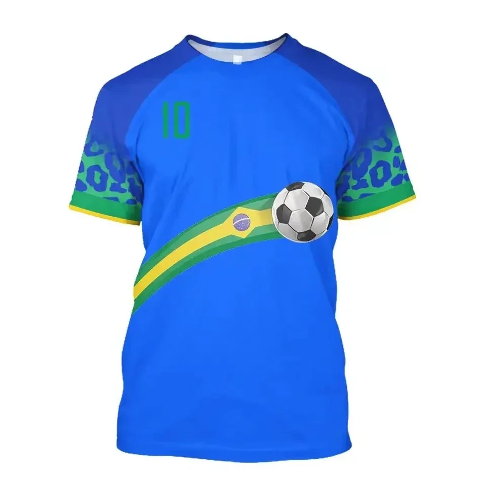 

Men's Clothing 3D Print Brazilian Flag Football Team Kids/Adult Shirt Brazil Jersey Men's T-shirt O-Neck Oversized Short Sleeve