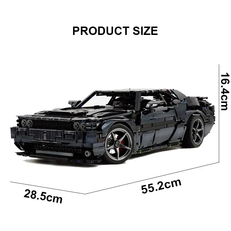 New MOC-152910 Black Technical Super Sprots Car Model Building Blocks Brick DIY Toys Assembly Birthday Christmas Gifts For Kids