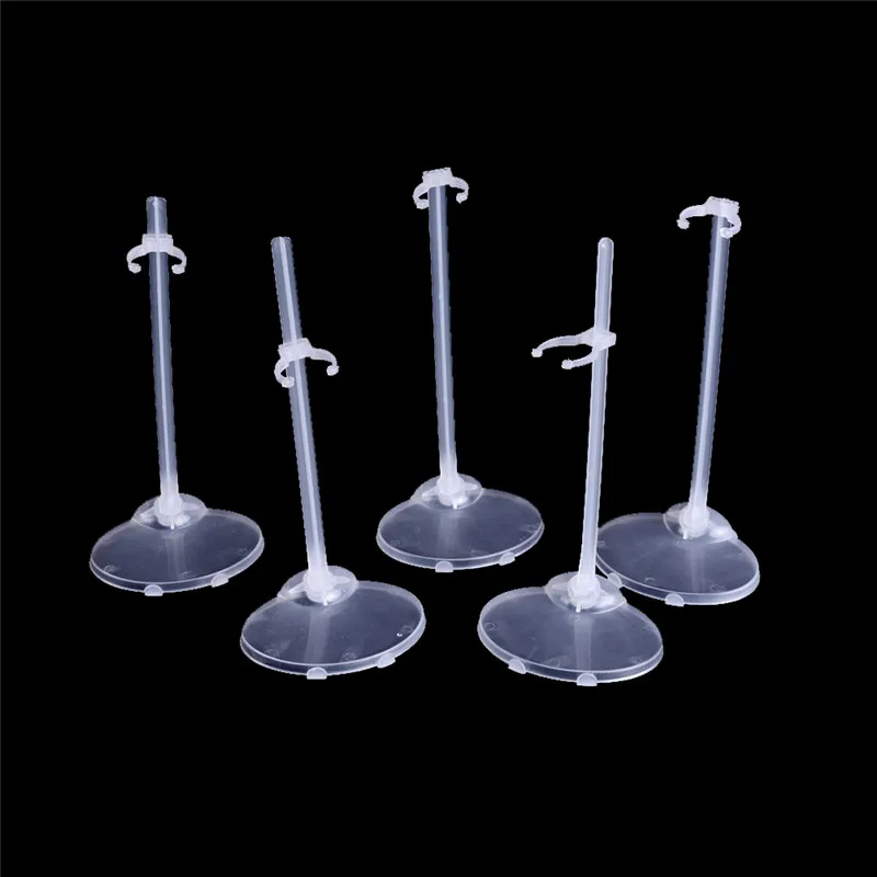 5 Pcs Plastic Doll Stand Figure Display Holder Model Furniture Accessories For 1/6 Doll House Decor Kids Pretend Play Toys Gifts