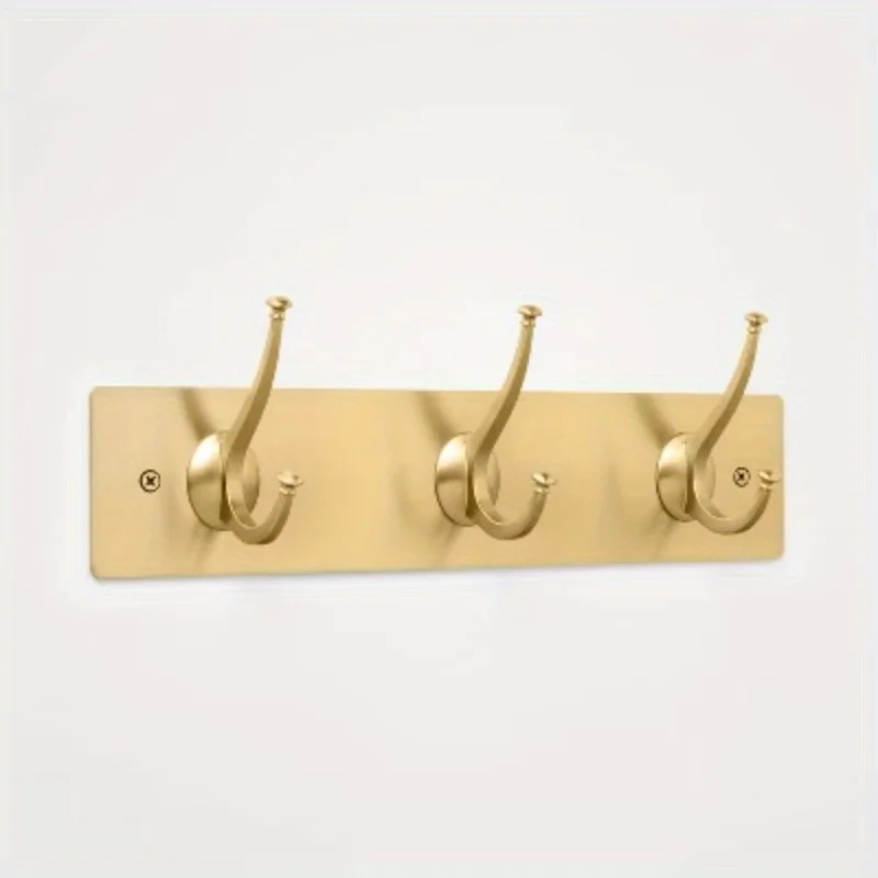 Novo gancho triplo tradicional dourado -: rack de gancho decorativo para montagem em parede, ouro claro, 40 libras