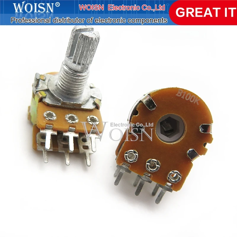 6 feet shank length 15MM double potentiometer WH148 B100K