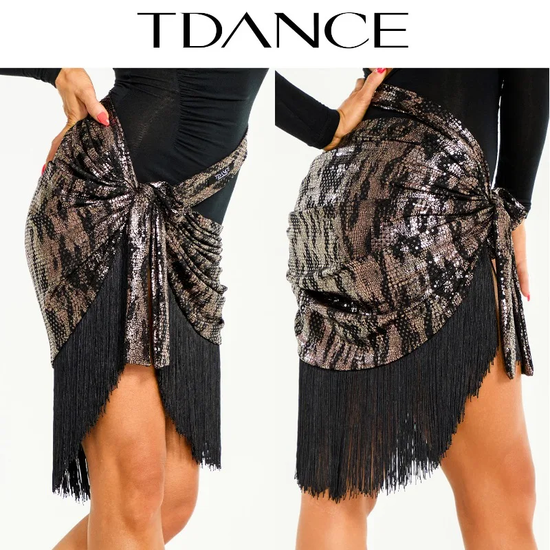 

Индивидуальная полуюбка TDANCE Latin [наполуююбка с полой кисточкой на шнуровке] универсальная тренировочная юбка цельное бедро полотенце для тренировок GL-54