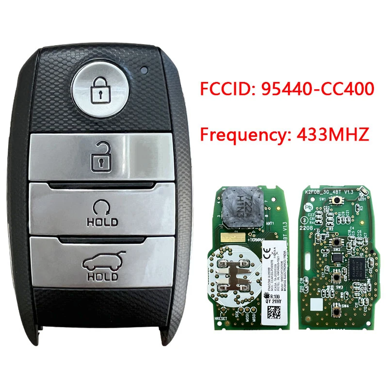 

Original Smart Remote Fob Auto Car Key P/N 95440-CC400 FCCID MBEC4FOB2006 For KIA Sonet 2021 6A Chip 433MHz 4 Button CN051169