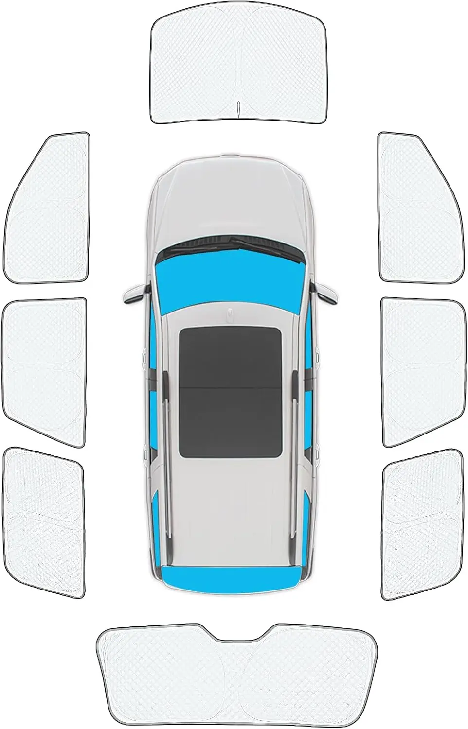 

8pcs Thick Sun Shades for Ford Expedition SUV 2018-2024, UV Block & Privacy Covers for Camping Outdoor