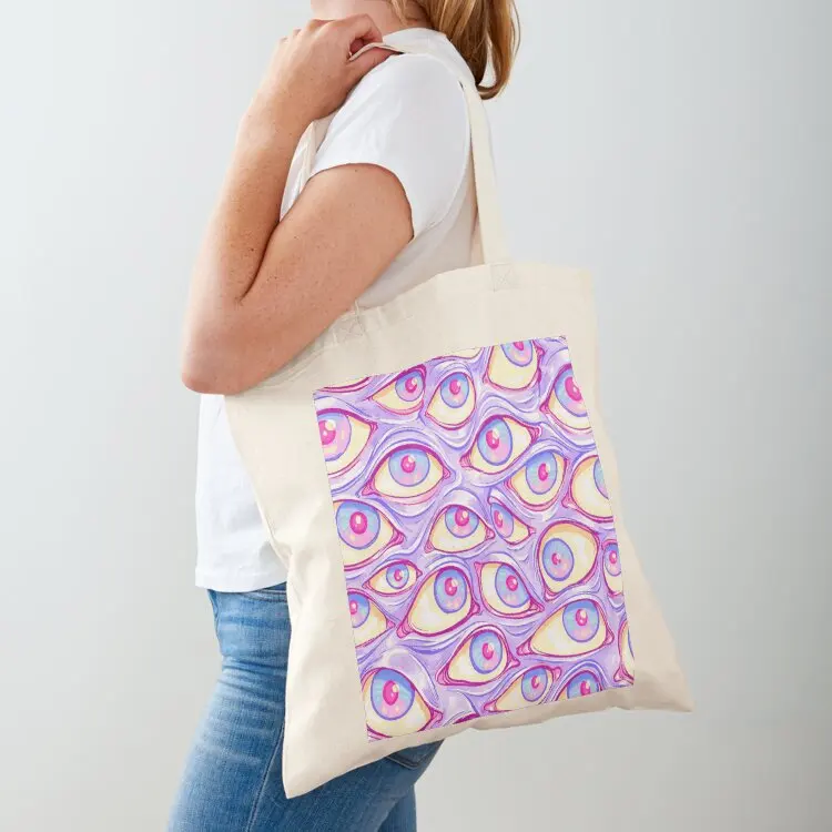 

Wall of Eyes in Purple Tote Bag Shopper handbag canvas tote reusable shopping bags canvas shopping bag