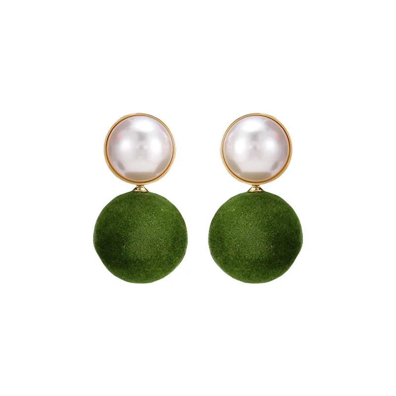 Бархатные серьги с винно-красным жемчугом в стиле ретро, нишевые серьги-гвоздики, элитные и элегантные, универсальные серьги