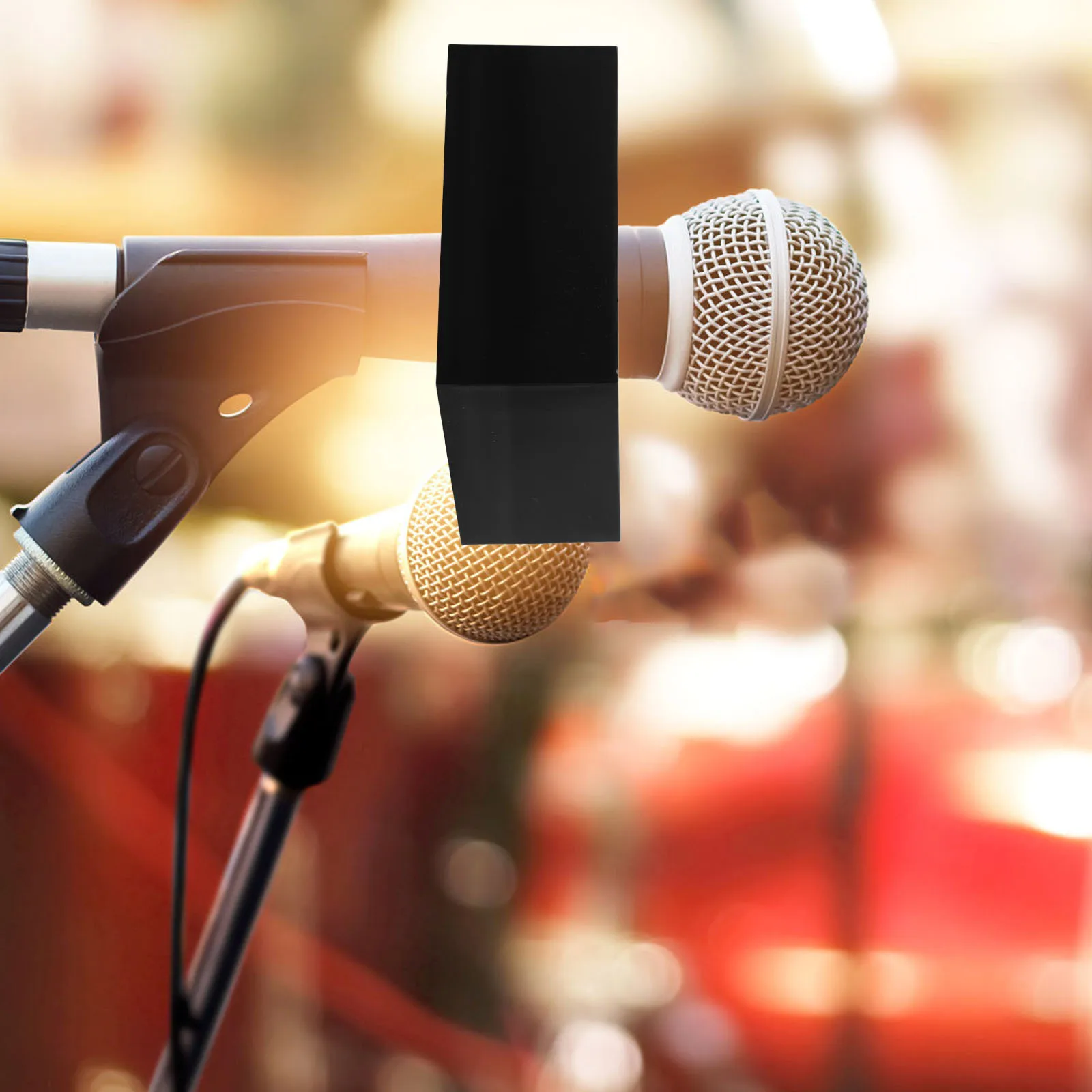 

Microphone Logo Flag Station Professional Square Black Mic Flag Interview Microphone Logo Station Cube Newsroom Broadcasting