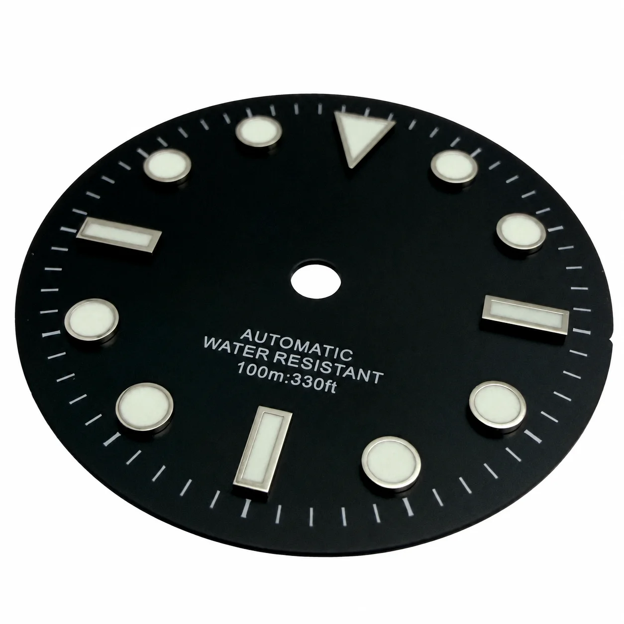 Black Watch Dial & Hands Set 29mm Ice Bue Luminous Marks Without Date Window Fit VH31 Quartz Movement Diver Men Watch Part