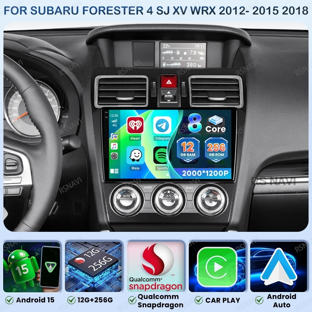 

Автомобильный радиоприемник Android 15 для Subaru Forester 4 SJ XV WRX 2012-2015 2018 QLED 4G LTE, головное устройство DSP Navigation BT, мультимедиа, GPS DVD