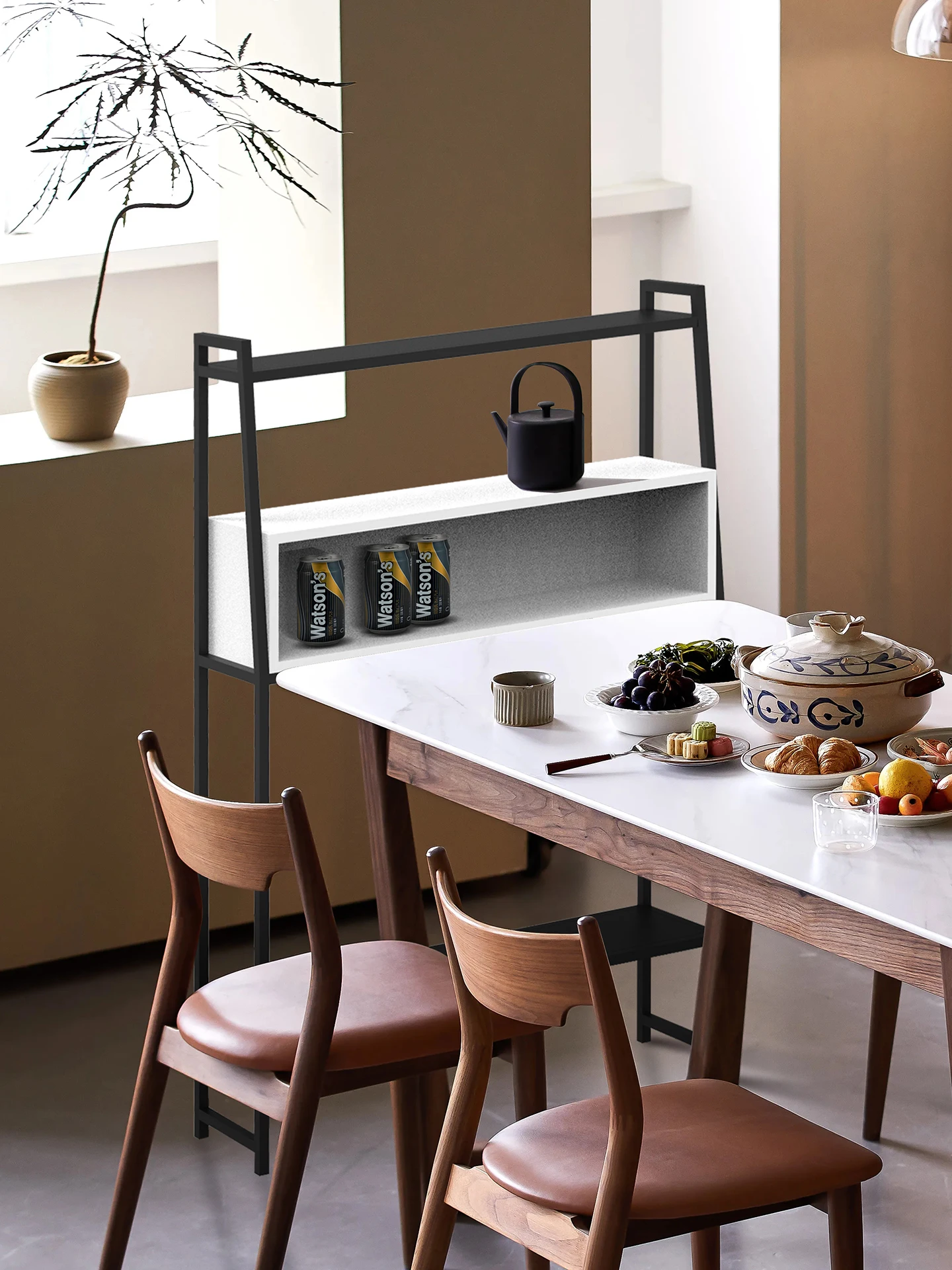 

dining table rack, crack storage rack, dining side cabinet, floor-to-wall snack rack, desktop sundries storage artifact