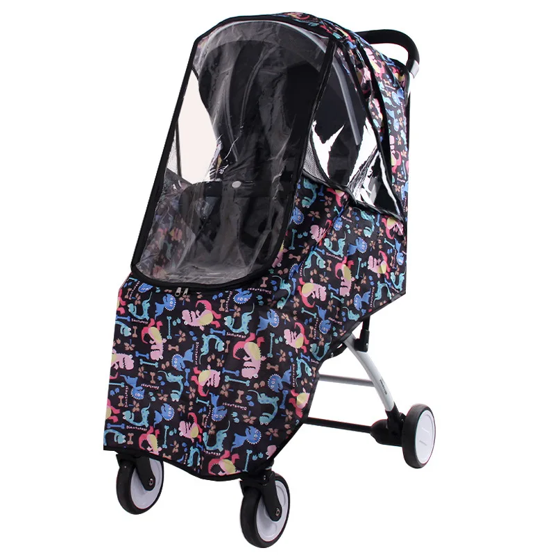 Infants Cartoon Weathershield Popular for Swivel Wheel Stroller Universal Size Baby Rain Cover Wind