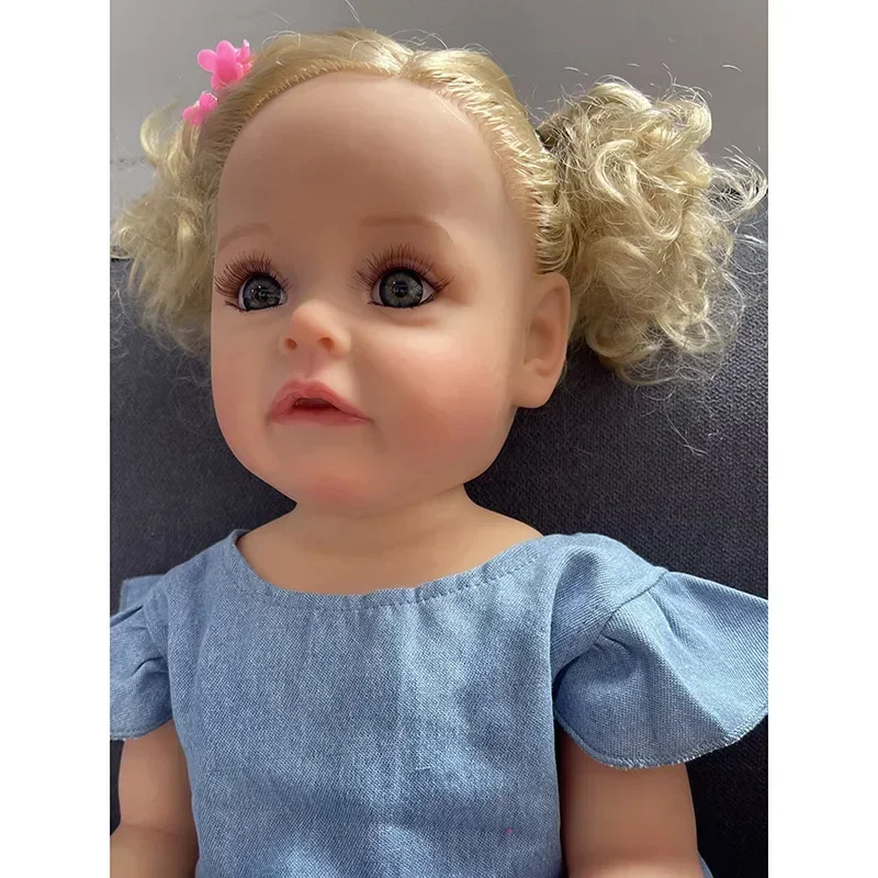 55CM Reborn maluch Girl dollnnpk sueue całe ciało silikonowe wodoodporne do kąpieli zabawka ręcznie szczegółowa farba z widocznymi żyłami 3D