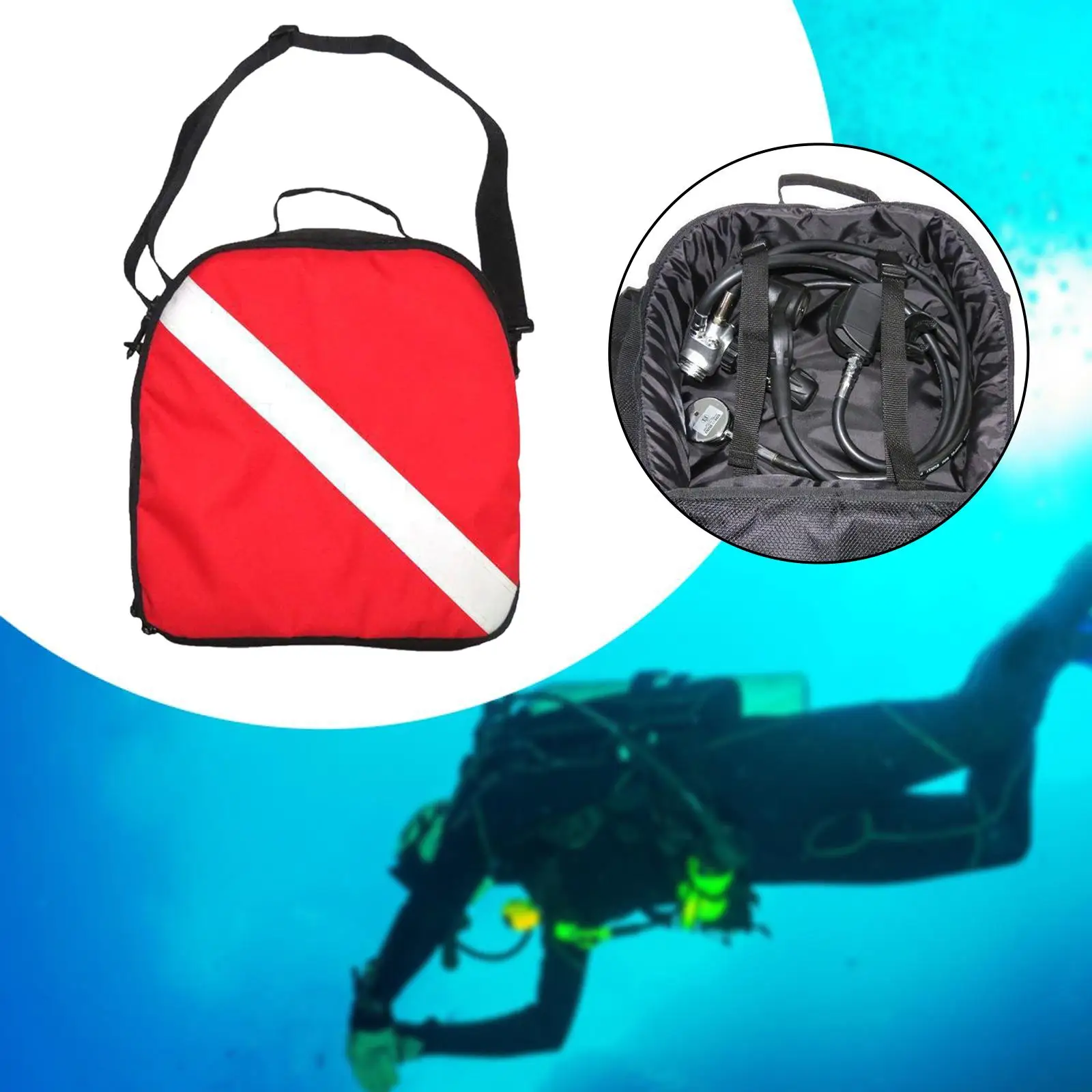 

Scuba Regulator Bag Easy to Use Carry Case Portable Premium with Adjustable Shoulder Strap Diving Regulator Protective Bag Nylon