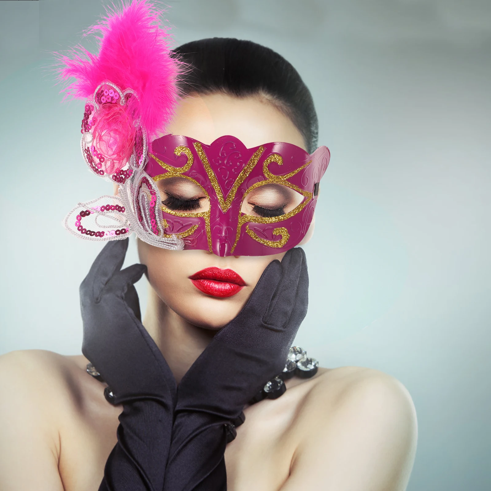 

Flower Side Mask for Party Masquerade Halloween Costume Prop Decorative Lightweight Comfortable Women Masks Glasses