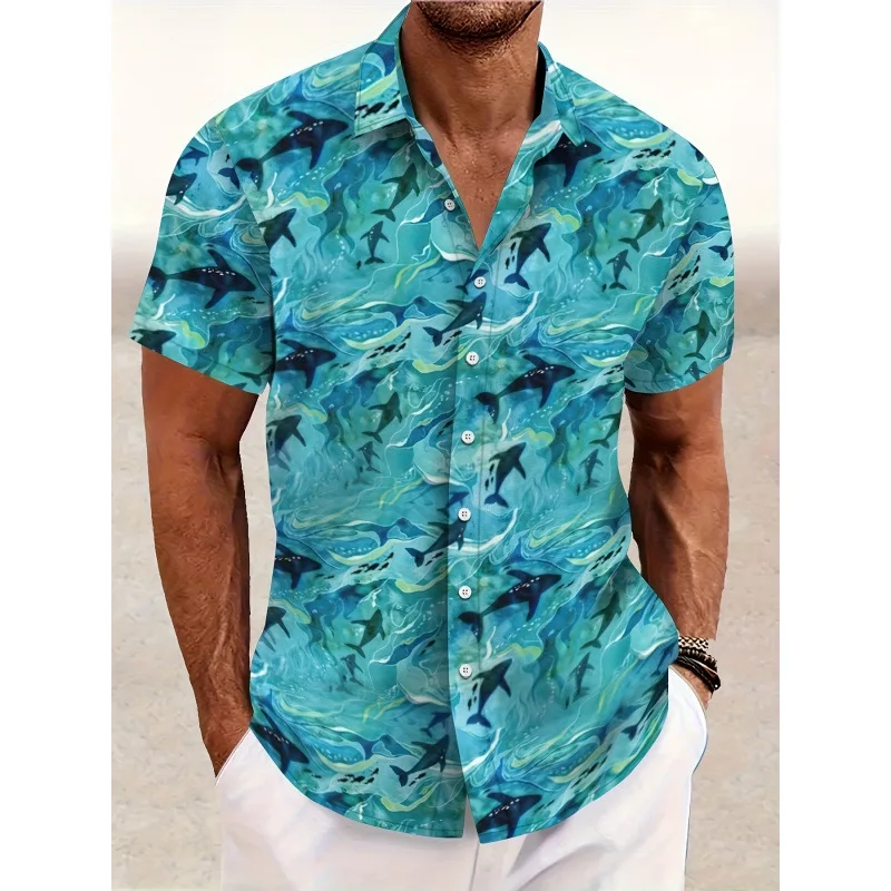 

Men's Short Sleeve Shirt Z 52425 Short Sleeve Printed Cotton Casual Shirt for Spring Summer Autumn Unisex Fashion Clothing