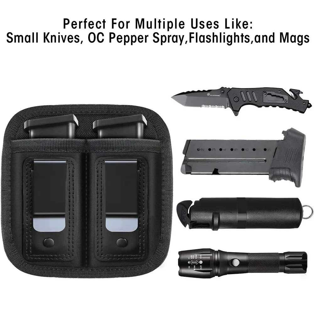 Funda de Nailon para Pistola, Porta Cargador de 9mm, Funda Oculta para Cargador con Clip G17 19 21 92, Bolsa para Cargador de Pistola