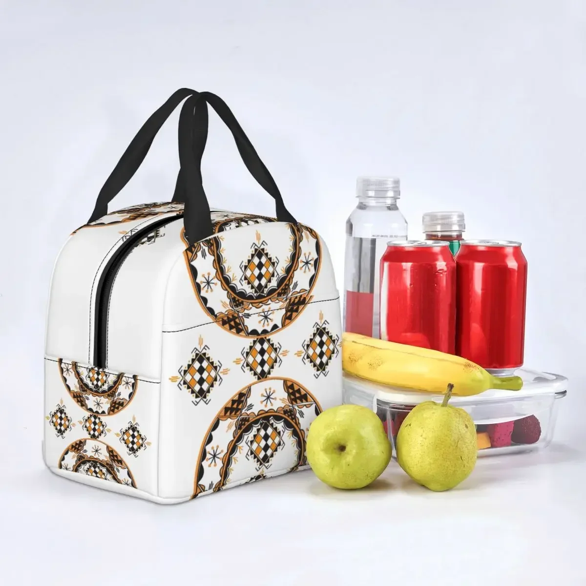 Berber Tifinagh Z Imazighen Print Lunch Bag Kabyle Amazigh Art Cooler Thermal Insulated Bento Box for Women Kid School Food Bags