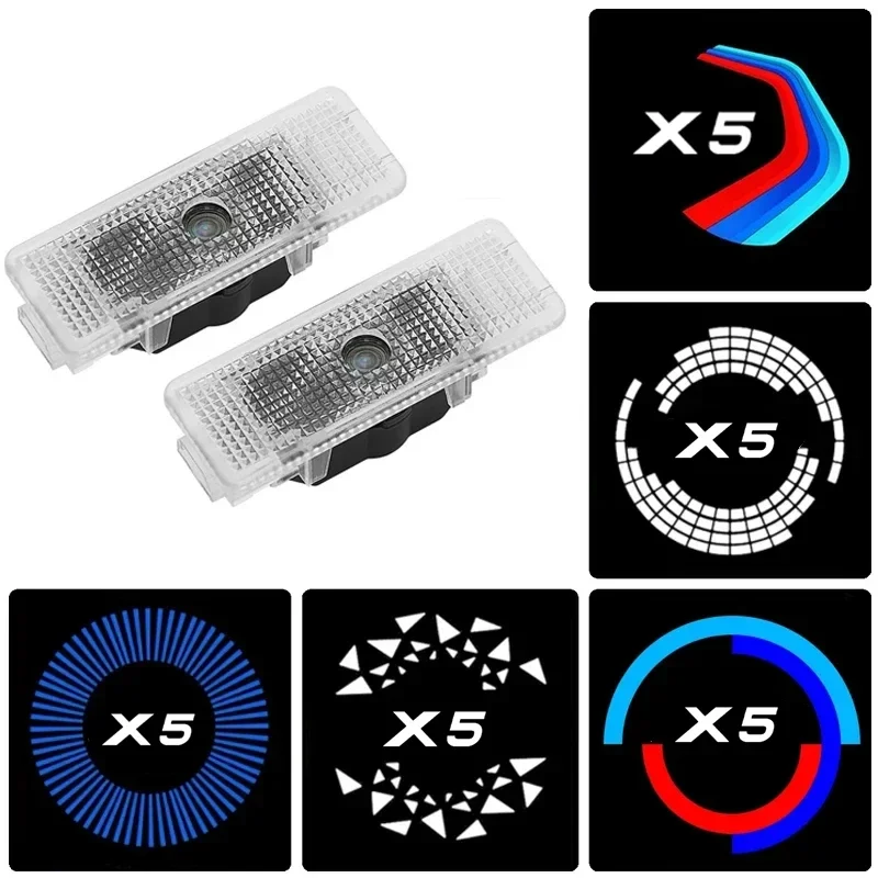 2PCS LED Car Door Projector Welcome Lights for BMW X5 E70 F15 2007-2023 Decor Shadow Courtesy Ghost Badge Lamp Accessories view 2