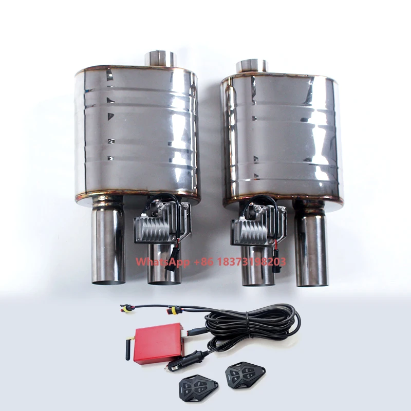 Auto Exhaust Universal 304 H Style 4 Outlets 2 in 1 Electric Valvetronic Muffler Twin Exhaust System Car Catback Performance