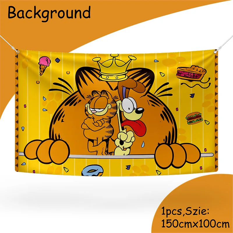 Garfielde dos desenhos animados bonito festa de aniversário fornecimento utensílios de mesa decoração presente do miúdo menino balão bolo topper banner chá de bebê decoração de casa