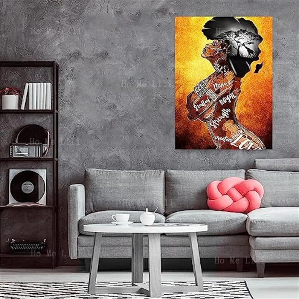 African American Wall Art Homesick Woman Posters Black Girl Abstract Sunset Landscape Wall Decor Prints Art For Home Decoration