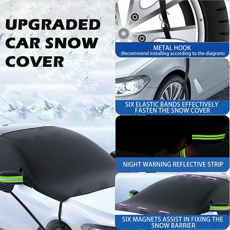 Magnetic Car Front Windscreen Cover Snowproof Car Windshield Sun Shade Anti Frog Waterproof Protector Cover Car Accessories