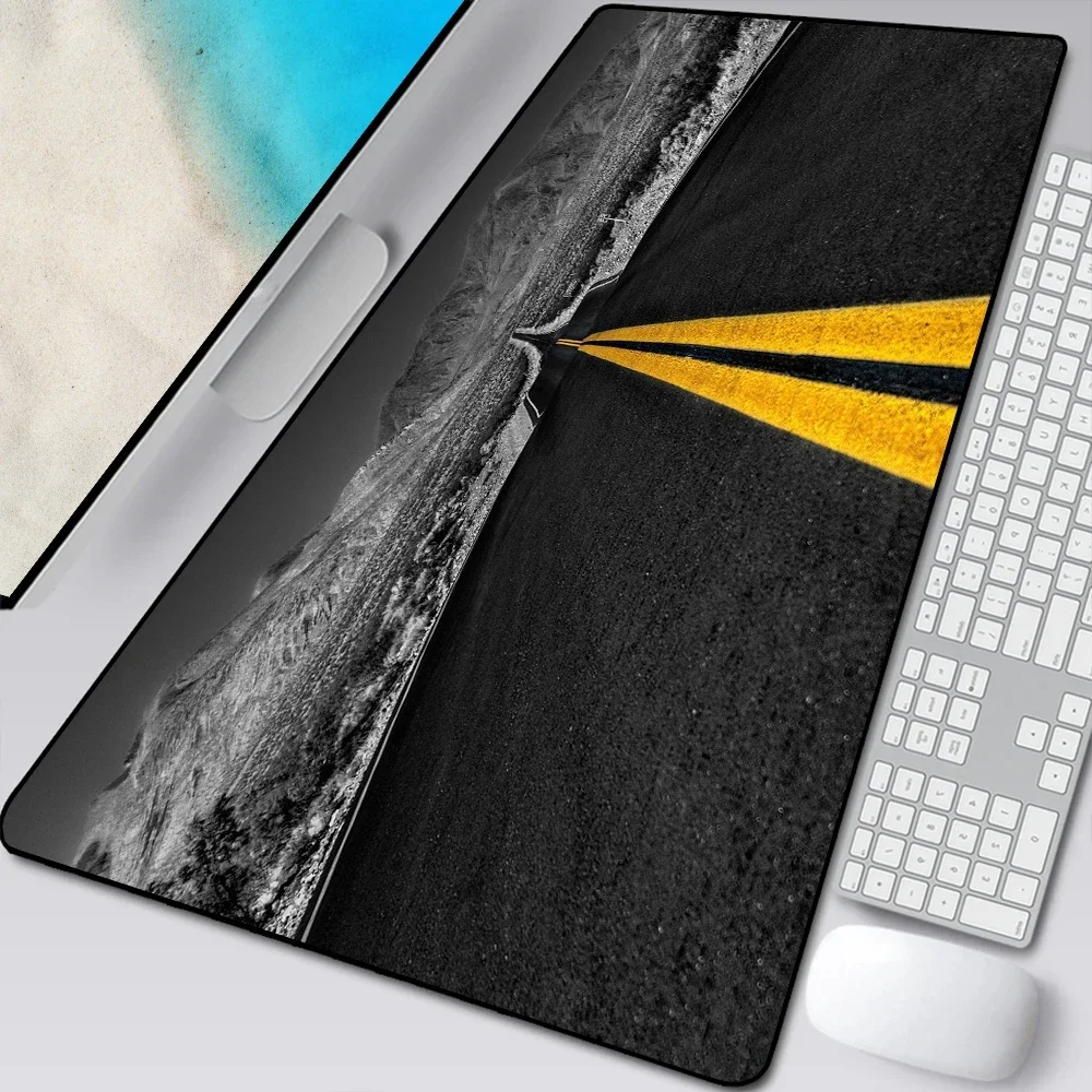 

Highway Scenery 90*40CM Mouse Pad Anti-student Notebook Pc Keyboard Desk Mat Office Desktop Non-slip Waterproof MousePad