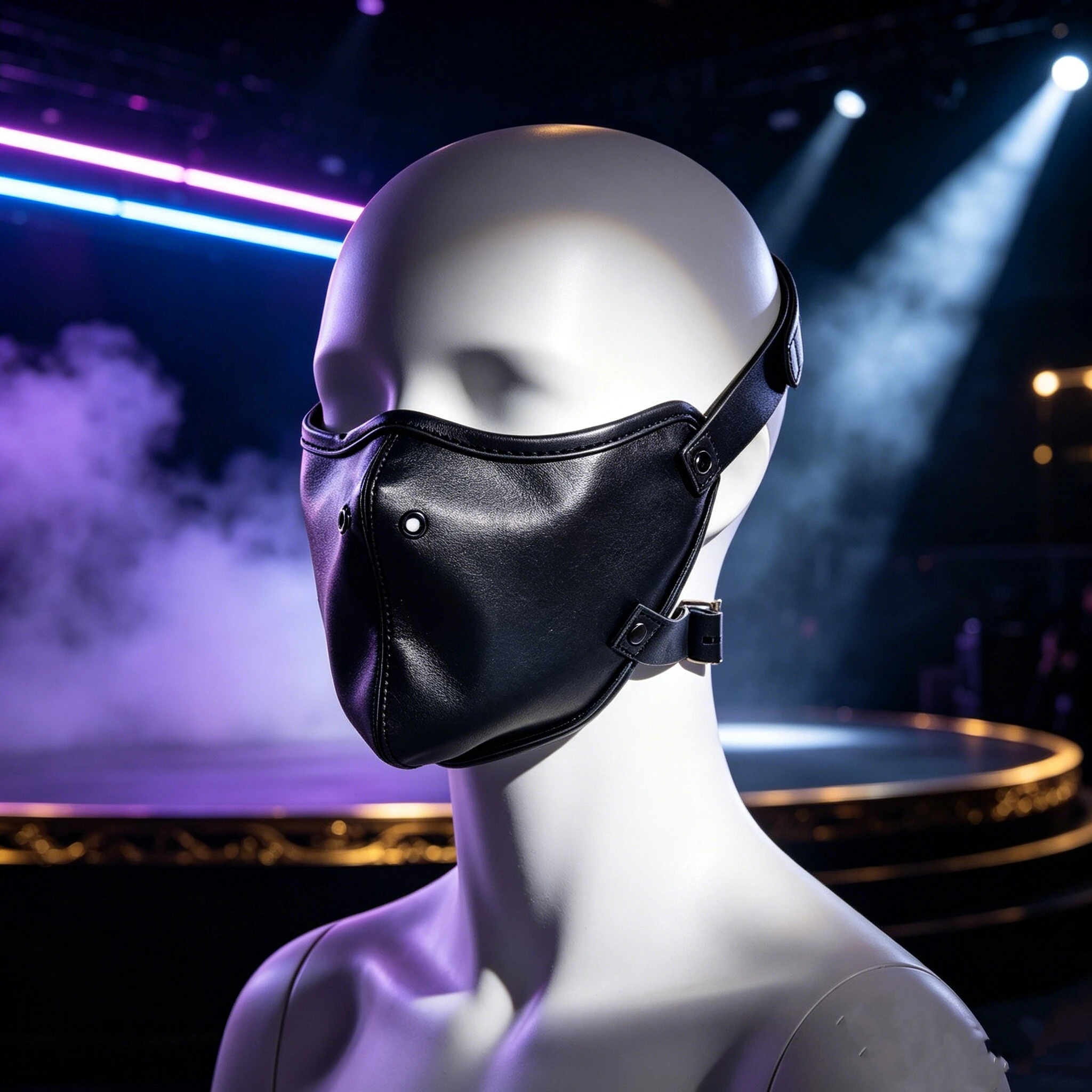 Microfiber Leather Mask Punk Mask Cosplay Leather Face Mask Suitable For Nightclub Party Game Stage Performance Props