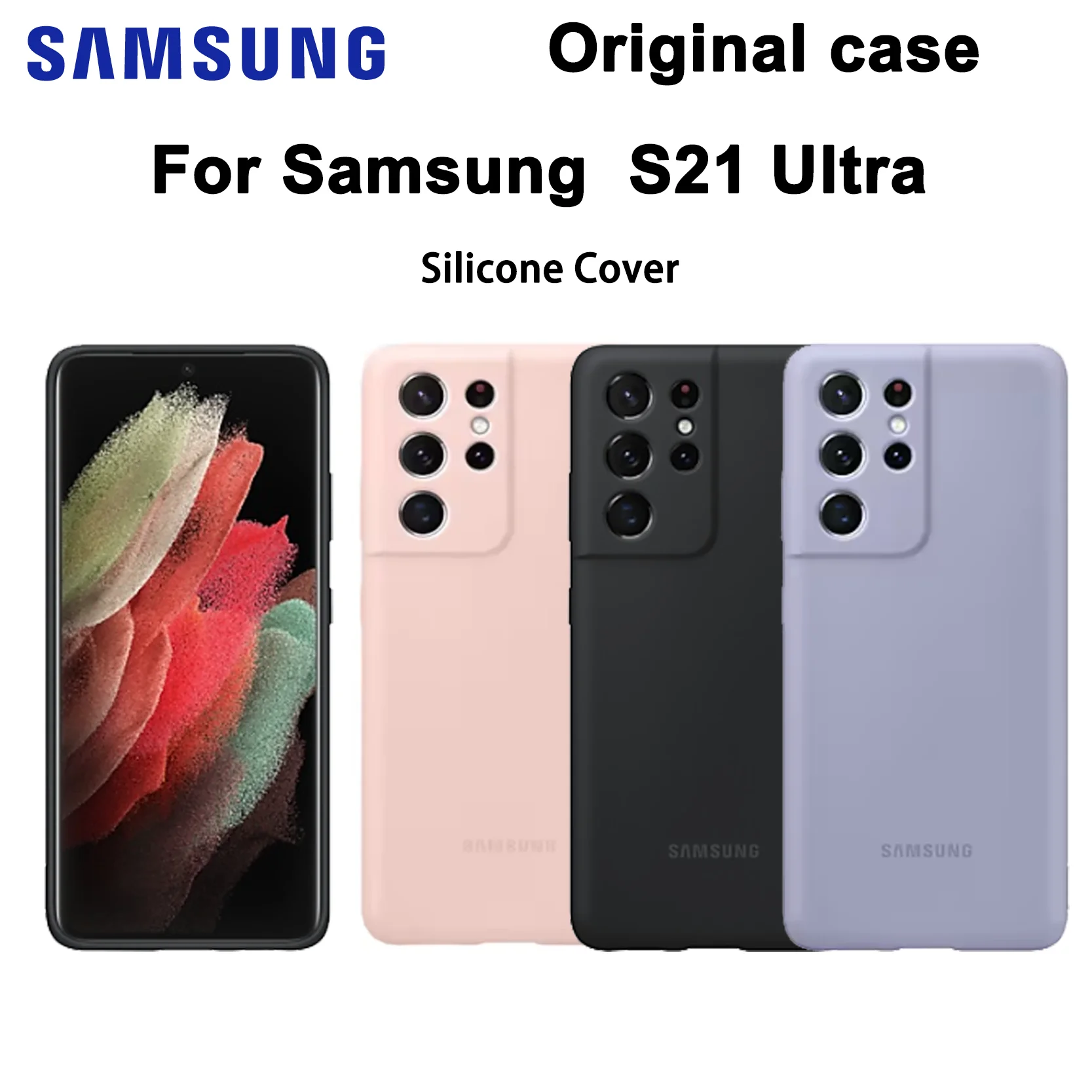 

Оригинальный ультрамягкий силиконовый чехол премиум-класса для Samsung Galaxy S21 — полный защитный корпус с Silky Touch, идеально подходит для S21 Ultra