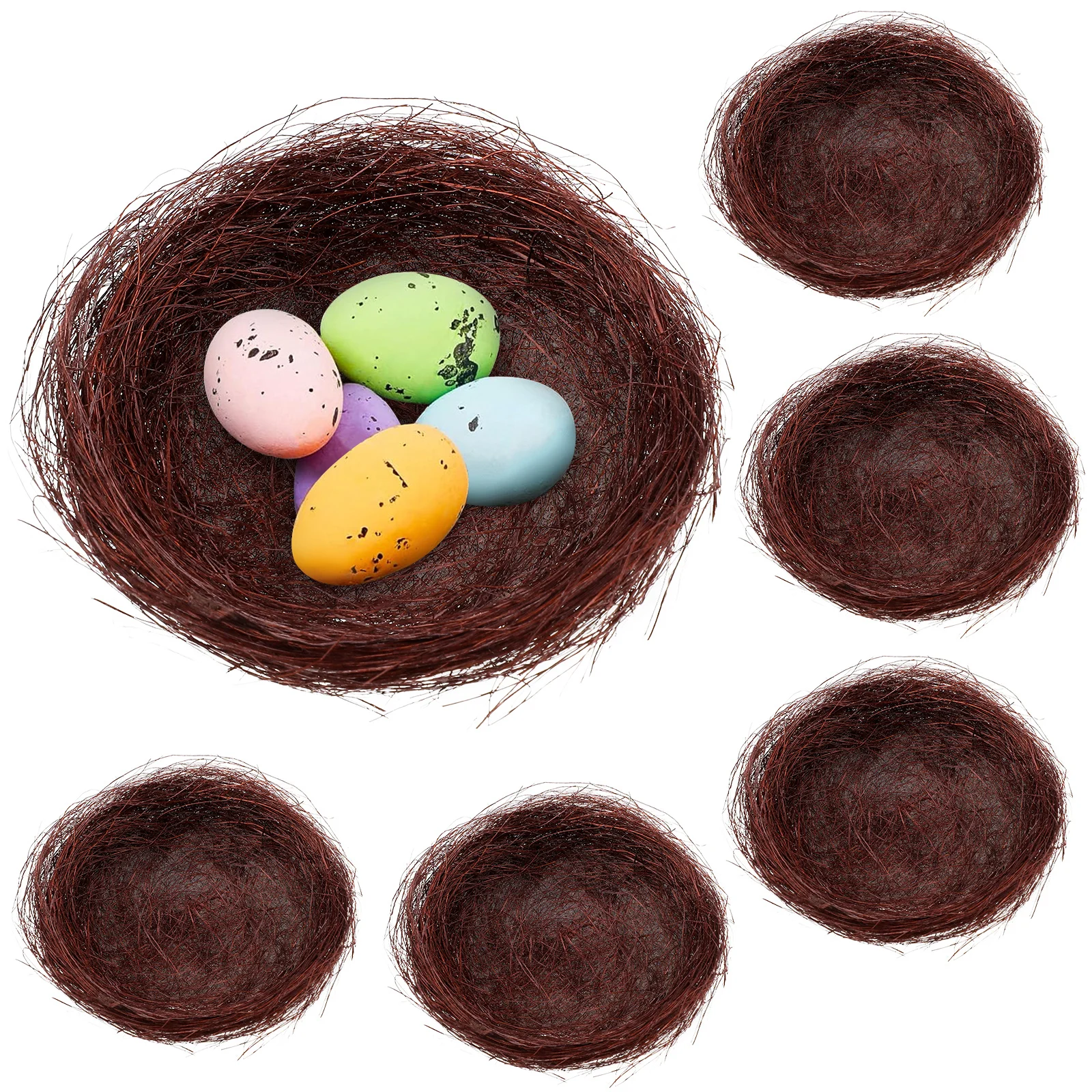 

20pcs Bird Nest Plate Decor Premium Hemp Thread Fake Nests For Easter Wedding Table Decoration Landscape Ornament Simulation