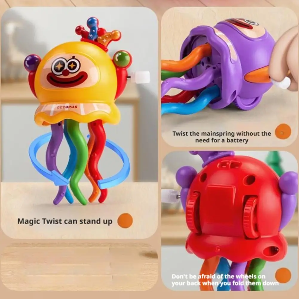ของเล่นตุ๊กตาปลาหมึกตลก 1 ชิ้น ของเล่นไขลานการ์ตูนบิดได้ เต้นได้ ของเล่นเด็ก ของขวัญ