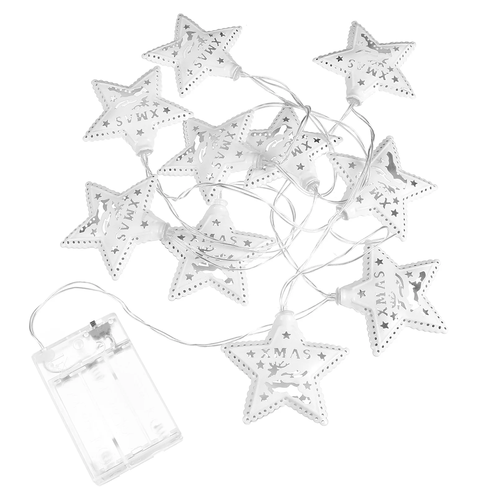 

1 set 1 Set Christmas Snowflake Star Heart Shaped String Lights Indoor Outdoor Holiday Decor Xmas Tree Ornament Light String For