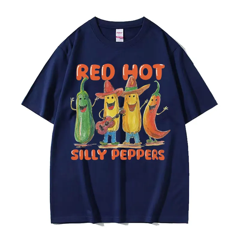 Band Red Hot Silly Peppers Meme T-shirt Men Women's Fashion Gothic Funny Music Lover T Shirts Harajuku Oversized Cotton T-shirts