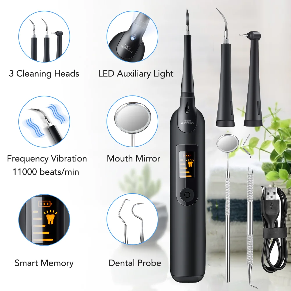 

LED Electric Dental Scaler Dental Tartar Remover Electric Sonic Teeth Plaque Cleaner Teeth Whitening Oral Irrigation Care Tools
