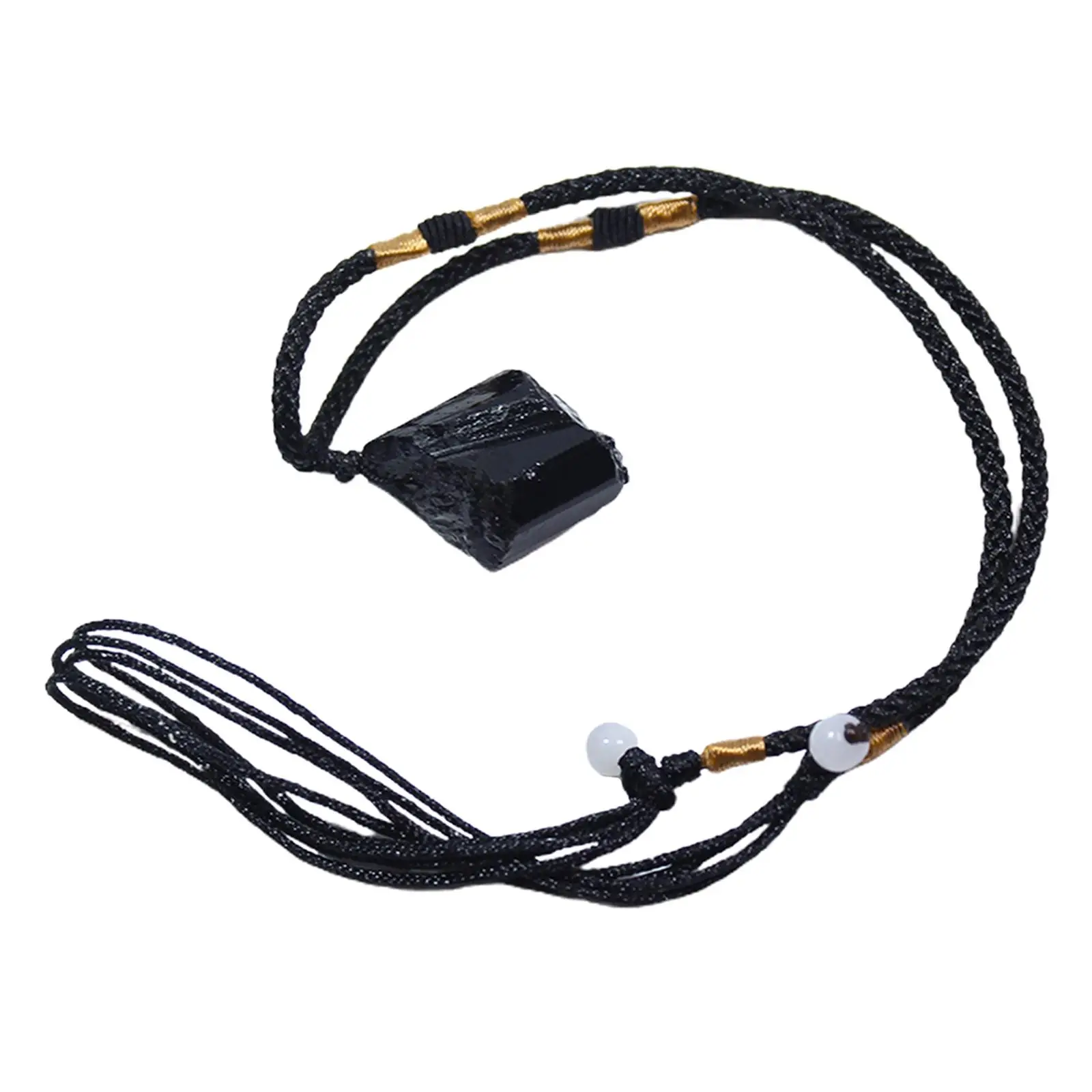 Black Tourmaline Crystal Pendant Necklace –Protection Negative Energy Cleanser Natural Stress Aid Soothe Mind Emotions