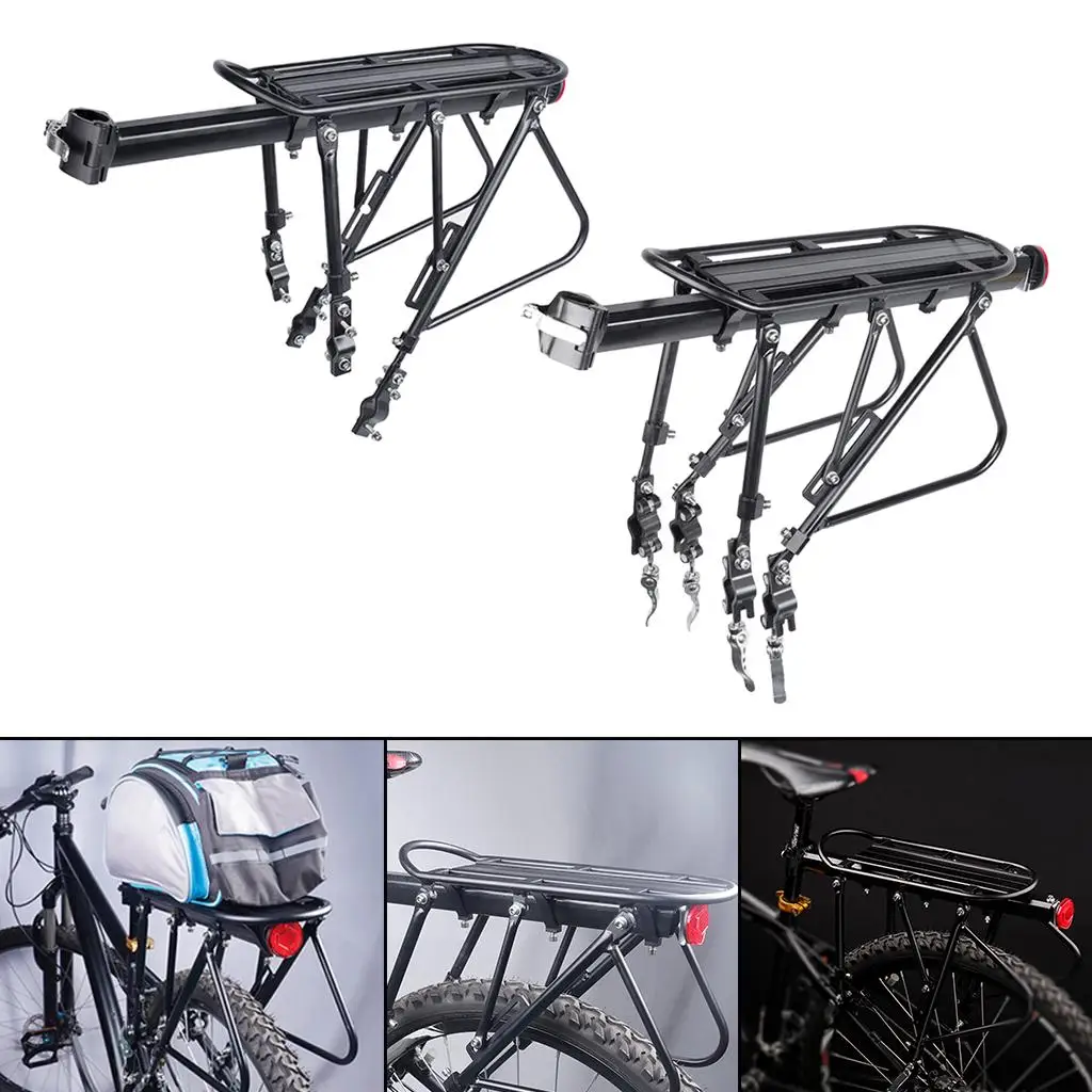 100kg Aluminum Alloy Bike Rear Rack Panniers Shelf Tailstock Biking Travel