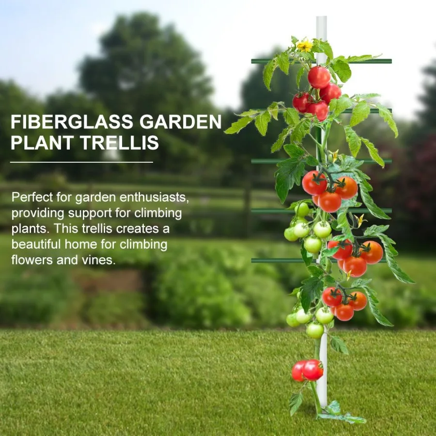 1 قطعة 1.64FT * 5FT الأبيض أنبوب دائري تسلق تعريشة في الهواء الطلق البستنة حامل زهرة والخضروات تسلق تعريشة حديقة وشرفة #3