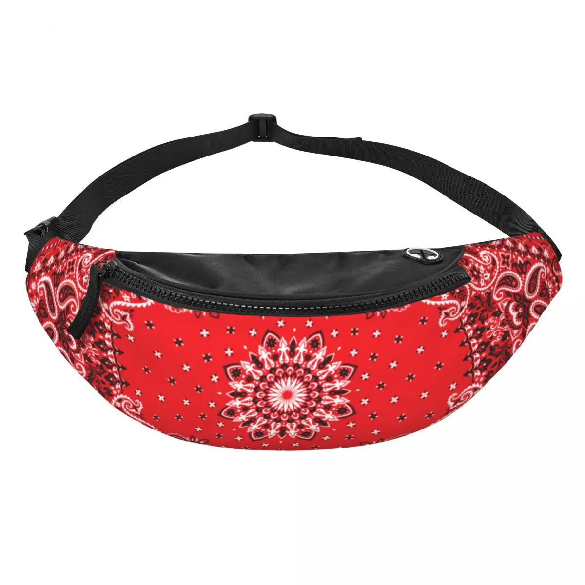 Custom Ethnic Bohemia Style Paisley Bandana Fanny Pack Women Men Fashion Crossbody Waist Bag for Traveling Phone Money Pouch